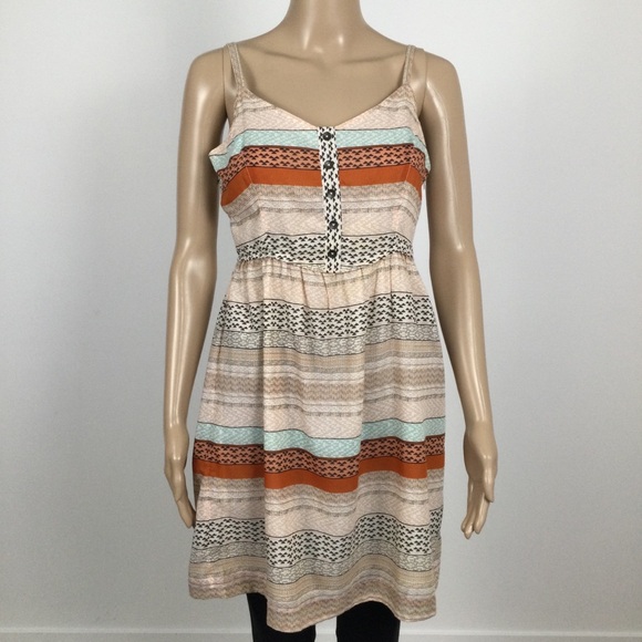 O’Neill Lined Sundress Adjustable Straps, Side Zipper, Tie Back - Picture 3 of 5